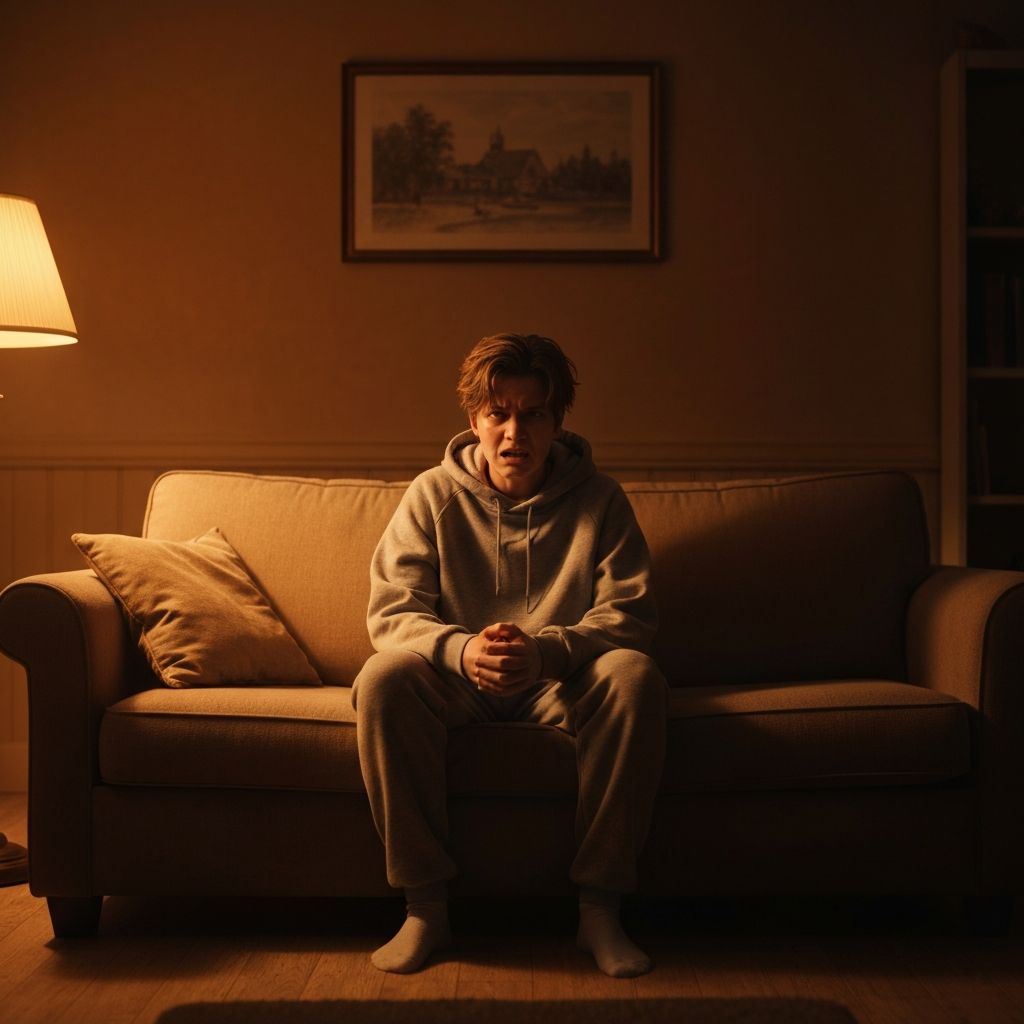 Pessoa frustrada com TV travando, representando problemas de IPTV